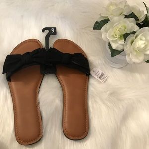 Black Bow Slide Sandals ~NEW~